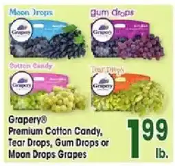 Jewel-Osco Grapery Premium Cotton Candy, Tear Drops, Gum Drops or Moon Drops Grapes offer