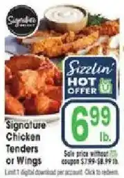 Jewel-Osco Sizzlin Signature Chicken Tenders or Wings offer