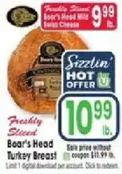Jewel-Osco Sizzlin' Hot Offer Freshly Sliced Boar's Head Turkey Breast offer