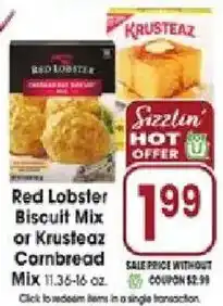 Jewel-Osco Red Lobster Biscuit Mix or Krusteaz Cornbread Mix offer
