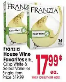 Jewel-Osco Franzia house wine favorites offer
