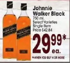 Jewel-Osco Johnnie Walker Black offer