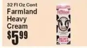 Super Fresh Farmland heavy cream offer