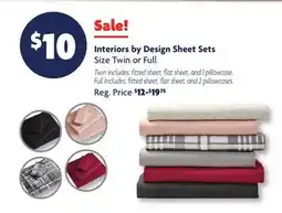 Family Dollar Interiors by Design Sheet Sets offer