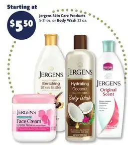 Family Dollar Jergens Skin Care Products 5-21 oz. or Body Wash 22 oz offer