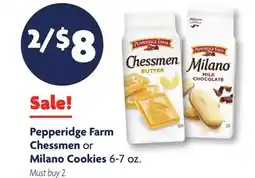 Family Dollar Pepperidge Farm Chessmen or Milano Cookies offer