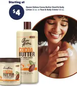 Family Dollar Queen Helene Cocoa Butter Hand & Body Lotion 32 oz. or Face & Body Creme 4.8 oz offer