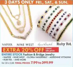 Boscov's Fashion & Bridge Jewelry offer