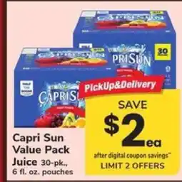 Safeway Capri Sun Value Pack Juice offer