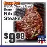 Key Food Grass Fed USDA Choice Beef Bone In Rib Steaks offer