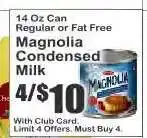 Key Food Magnolia Condensed Milk offer