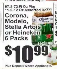 Key Food Corona, Modelo, Stella Artois or Heineken 6 Packs offer