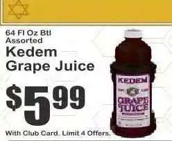 Key Food Kedem Grape Juice offer