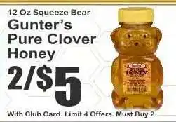 Key Food Gunter’s Pure Clover Honey offer