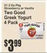 Key Food Two Good Greek Yogurt 4 Pack offer