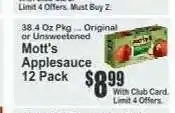 Key Food Mott's Applesauce 12-Pack offer