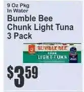 Key Food Bumble Bee Chunk Light Tuna 3 Pack offer