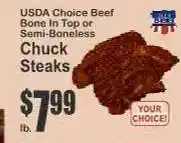 Key Food Chuck Steaks offer