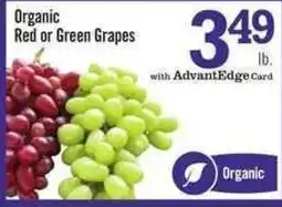 Price Chopper Organic Red or Green Grapes offer