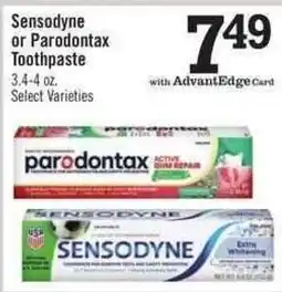 Price Chopper Sensodyne or Parodontax toothpaste offer