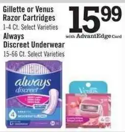 Price Chopper Gillette or Venus Razor Cartridges offer