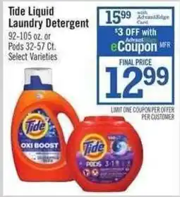 Price Chopper Tide liquid laundry detergent offer