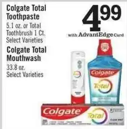 Price Chopper Colgate Total Toothpaste or Total Toothbrush offer