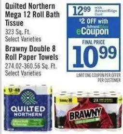 Price Chopper Quilted Northern Mega 12 Roll Bath Tissue offer