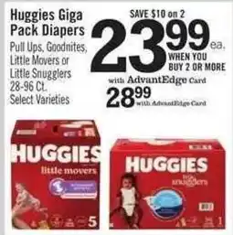 Price Chopper Huggies giga pack diapers offer