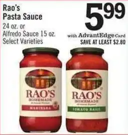 Price Chopper Rao's pasta sauce offer