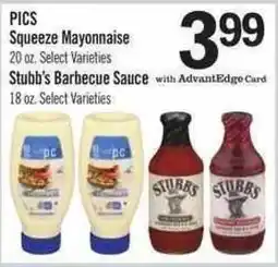 Price Chopper Pics squeeze mayonnaise, stubb's barbecue sauce offer