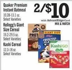 Price Chopper Quaker Premium Instant Oatmeal offer