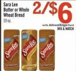 Price Chopper Sara Lee Butter or Whole Wheat Bread offer