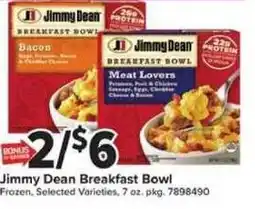 Giant Food Jimmy Dean Breakfast Bowl offer