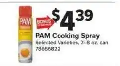 Giant Food Pam cooking spray offer