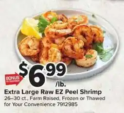 Giant Food Extra Large Raw EZ Peel Shrimp offer