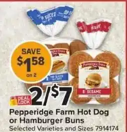 Giant Food Pepperidge Farm Hot Dog or Hamburger Buns offer