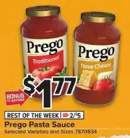 Giant Food Prego Pasta Sauce offer