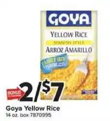 Giant Food Goya yellow rice offer