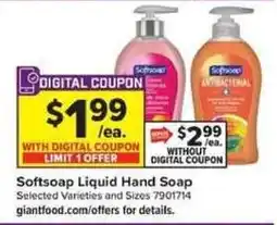 Giant Food Softsoap Liquid Hand Soap offer