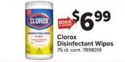 Giant Food Clorox disinfectant wipes offer