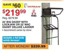 Dunham's Sports Olman 22' Big Daddy with Lockjaw or 22' Mac Daddy Deluxe Ladder offer