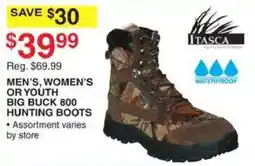 Dunham's Sports Itasca men's, women's or youth big buck 800 hunting boots offer