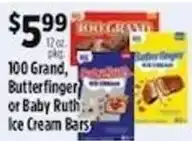 Pioneer Supermarkets 100 Grand, Butterfinger or Baby Ruth Ice Cream Bars offer