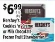 Pioneer Supermarkets Hershey's Cookies 'n' Creme or Milk Chocolate Frozen Fruit Strawberries offer