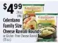 Pioneer Supermarkets Celentano Family Size Cheese Ravioli Rounds offer