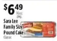 Pioneer Supermarkets Sara Lee family size pound cake offer