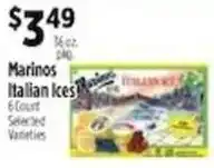 Pioneer Supermarkets Marinos italian ices offer