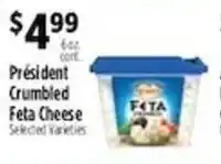 Pioneer Supermarkets Président crumbled feta cheese offer
