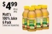 Pioneer Supermarkets Mott's 100% Juice offer